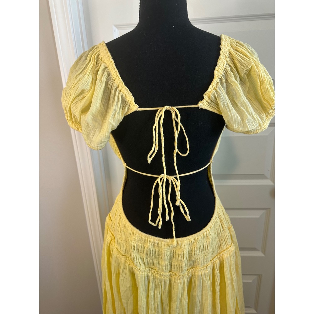 Free People Feeling Bonita Midi Dress M Women Free-est Yellow Cotton Maxi - Picture 7 of 11